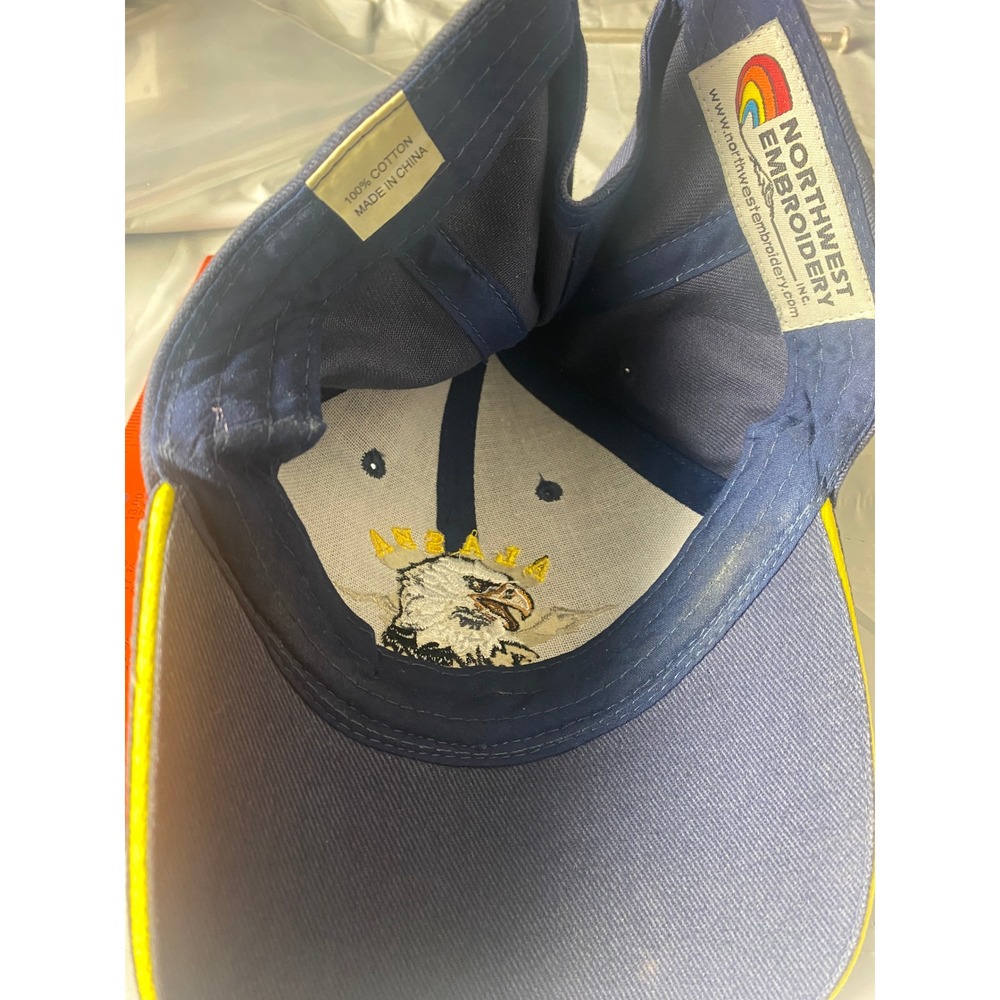 Alaska The Last Frontier Navy Blue Embroidered Eagle Baseball Cap Dad Hat Strap - Picture 4 of 4